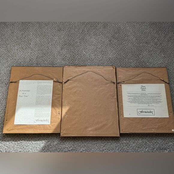 Rare Find Fernandez The 12 Days of Christmas Series Matted Framed Prints - Picture 4 of 13